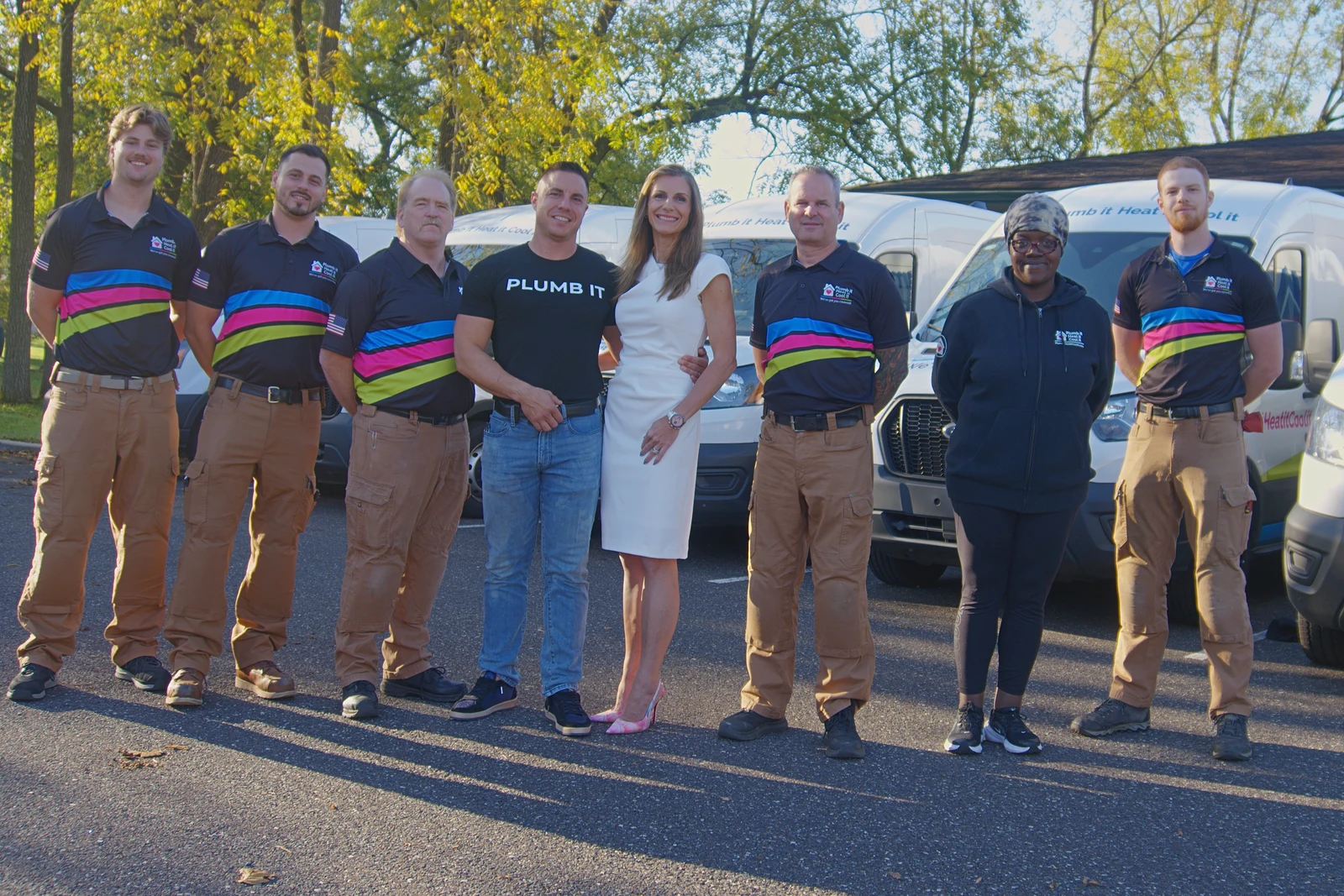 Plumb it Heat it Cool it team in front of service van